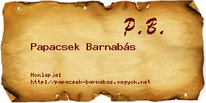 Papacsek Barnabás névjegykártya